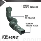 Amerimax Flex-A-Spout 4.5 in. H X 4.5 in. W X 55 in. L Green Vinyl K Downspout Extension