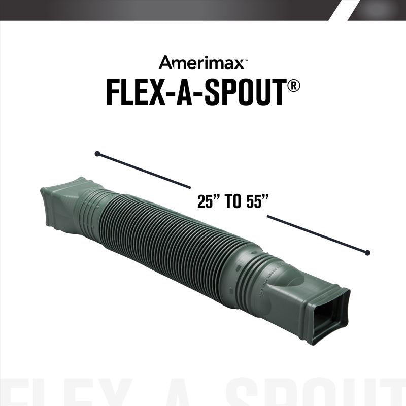 Amerimax Flex-A-Spout 4.5 in. H X 4.5 in. W X 55 in. L Green Vinyl K Downspout Extension