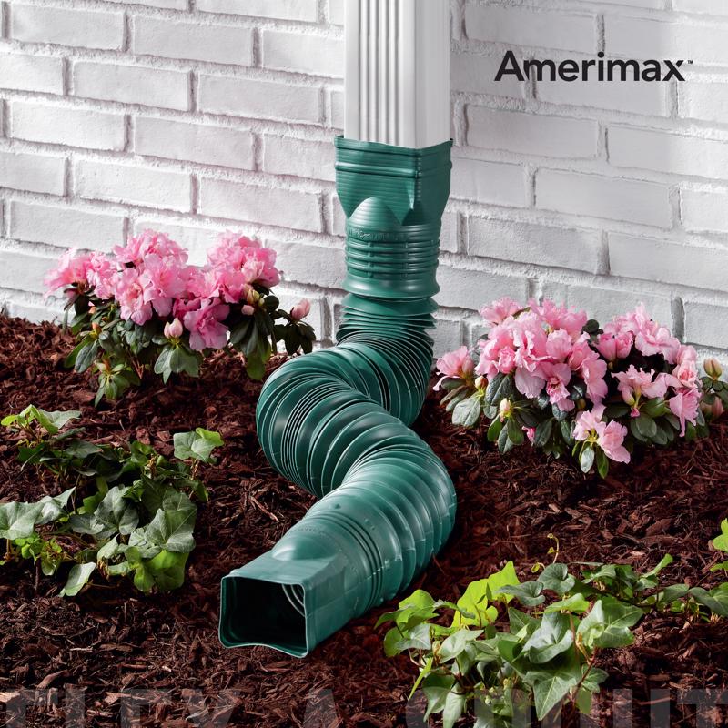 Amerimax Flex-A-Spout 4.5 in. H X 4.5 in. W X 55 in. L Green Vinyl K Downspout Extension