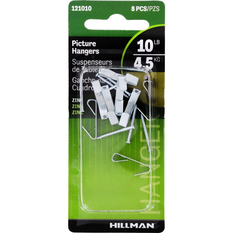 HILLMAN Zinc Silver Conventional Picture Hanger 10 lb 1 pk - Case of 10
