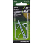 HILLMAN Zinc Silver Conventional Picture Hanger 100 lb 1 pk - Case of 10