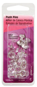 HILLMAN Anchor Wire Clear Push Pins 16 pc - Case of 6
