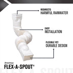 Amerimax Flex-A-Spout 4.5 in. H X 4.5 in. W X 55 in. L White Vinyl Downspout Extension