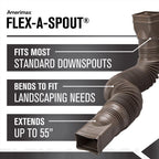 Amerimax Flex-A-Spout 4.5 in. H X 4.5 in. W X 55 in. L Brown Vinyl Downspout Extension