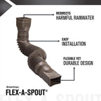 Amerimax Flex-A-Spout 4.5 in. H X 4.5 in. W X 55 in. L Brown Vinyl Downspout Extension