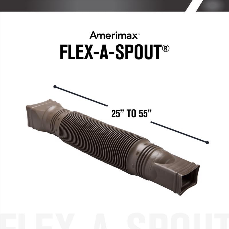 Amerimax Flex-A-Spout 4.5 in. H X 4.5 in. W X 55 in. L Brown Vinyl Downspout Extension