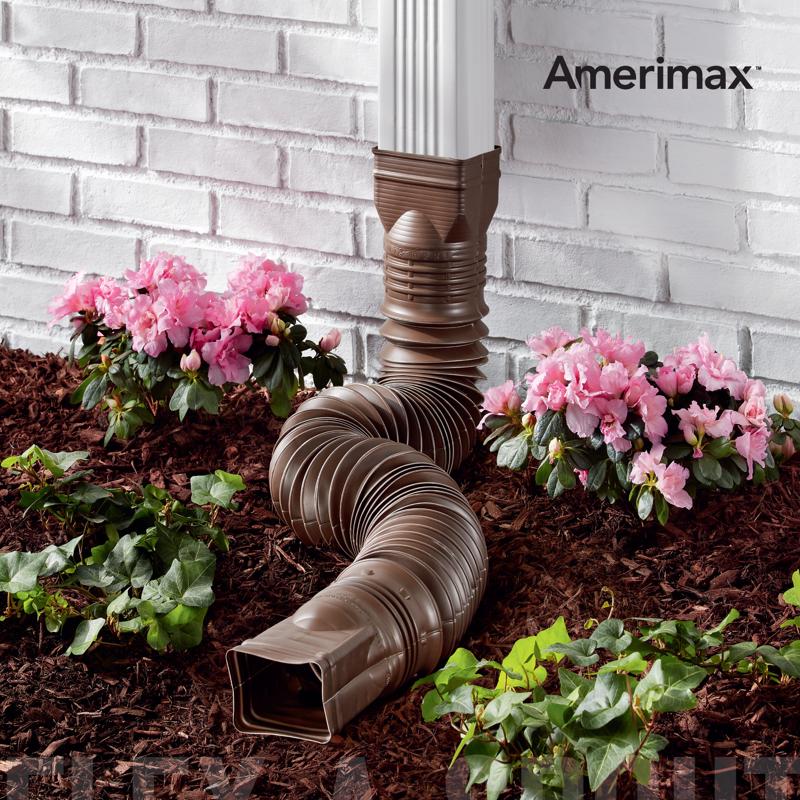 Amerimax Flex-A-Spout 4.5 in. H X 4.5 in. W X 55 in. L Brown Vinyl Downspout Extension