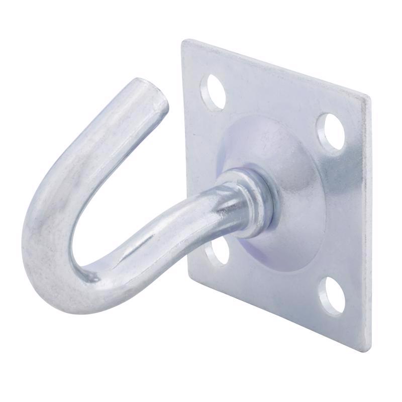 Hampton Small Zinc-Plated Silver Steel 1.75 in. L Clothesline Hook Plate Type 200 lb 1 pk - Case of 10