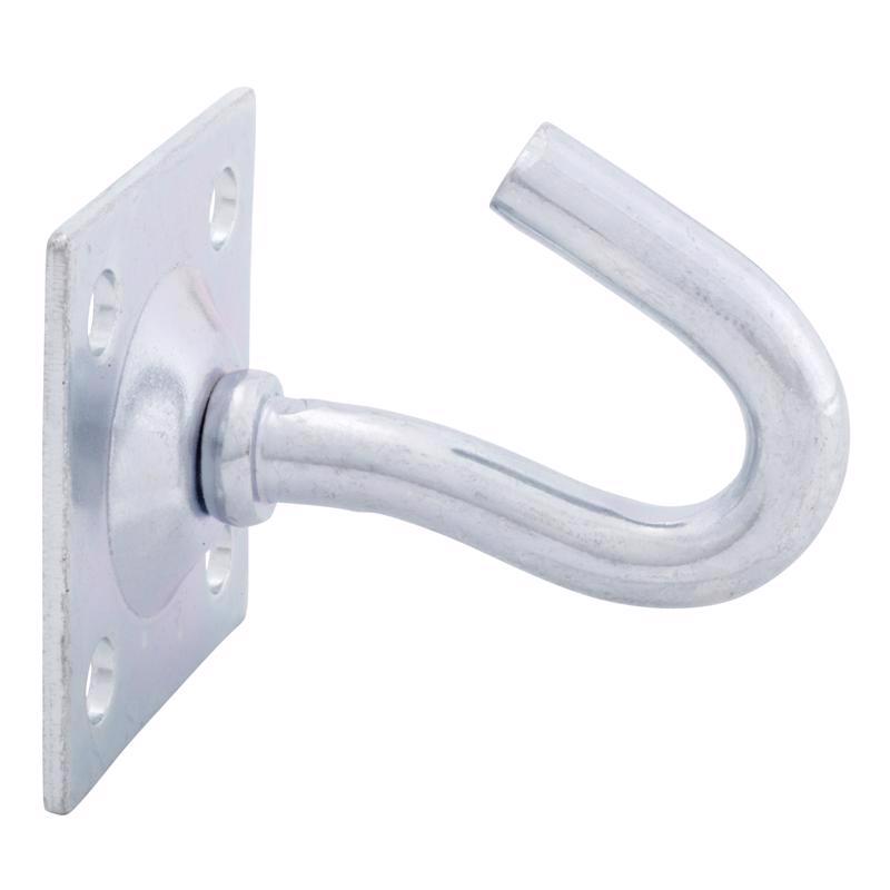 Hampton Small Zinc-Plated Silver Steel 1.75 in. L Clothesline Hook Plate Type 200 lb 1 pk - Case of 10