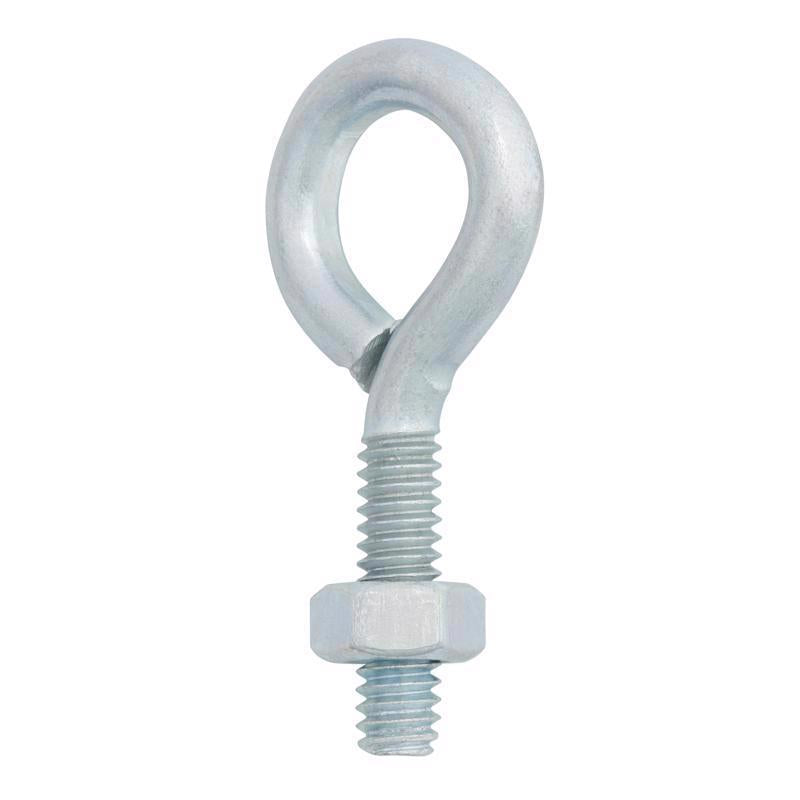 Hampton 1/4 in. X 2 in. L Zinc-Plated Steel Eyebolt Nut Included - Case of 10