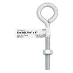Hampton 5/16 in. X 4 in. L Zinc-Plated Steel Eyebolt Nut Included - Case of 10