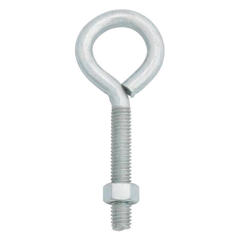 Hampton 3/8 in. X 4 in. L Zinc-Plated Steel Eyebolt with Nut Nut Included - Case of 10