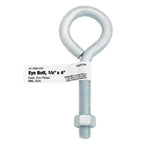 Hampton 3/8 in. X 4 in. L Zinc-Plated Steel Eyebolt with Nut Nut Included - Case of 10