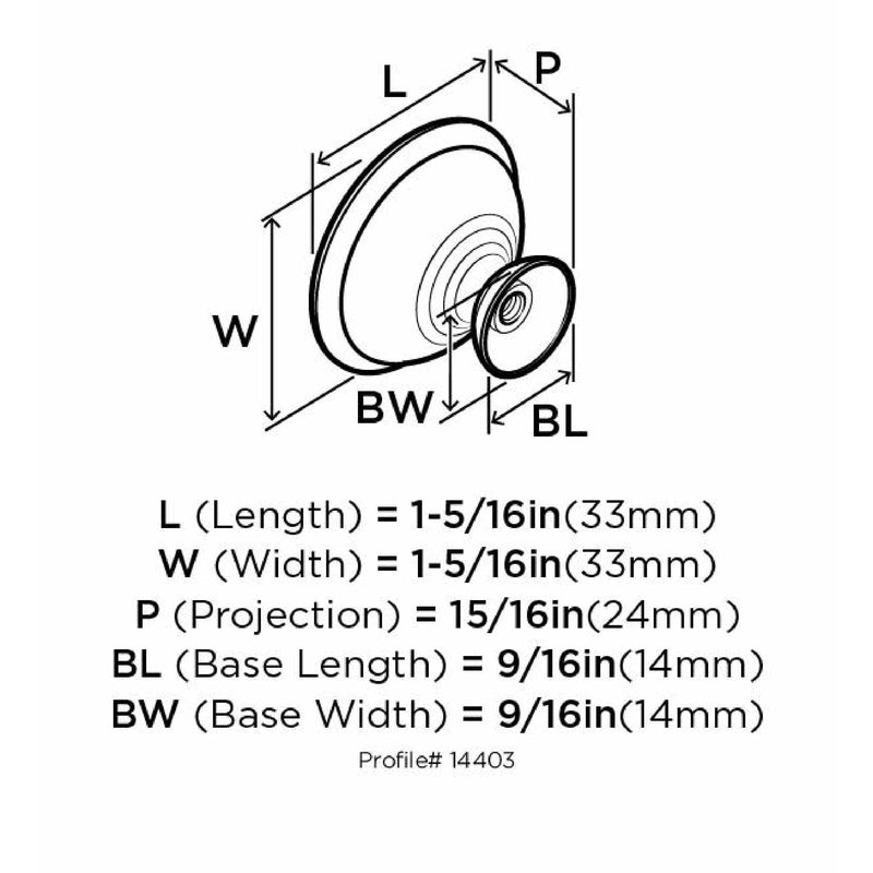 Amerock Allison Round Cabinet Knob 1-5/16 in. D 15/16 in. Brushed Chrome 1 pk