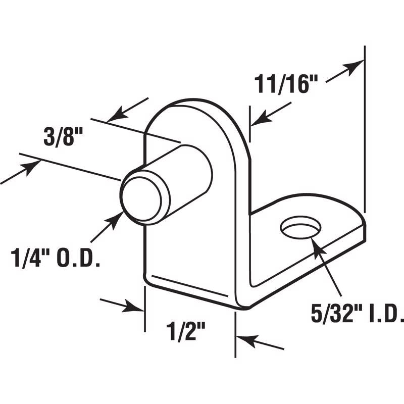 Richelieu Onward Silver Steel Shelf Support Peg .625 in. L 44 lb - Case of 5