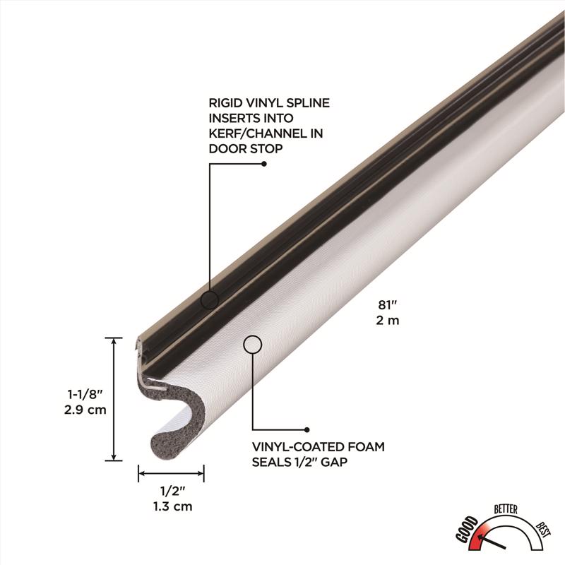 M-D Building Products White Foam/Vinyl Weatherstrip For Doors 81 in. L X 0.5 in.