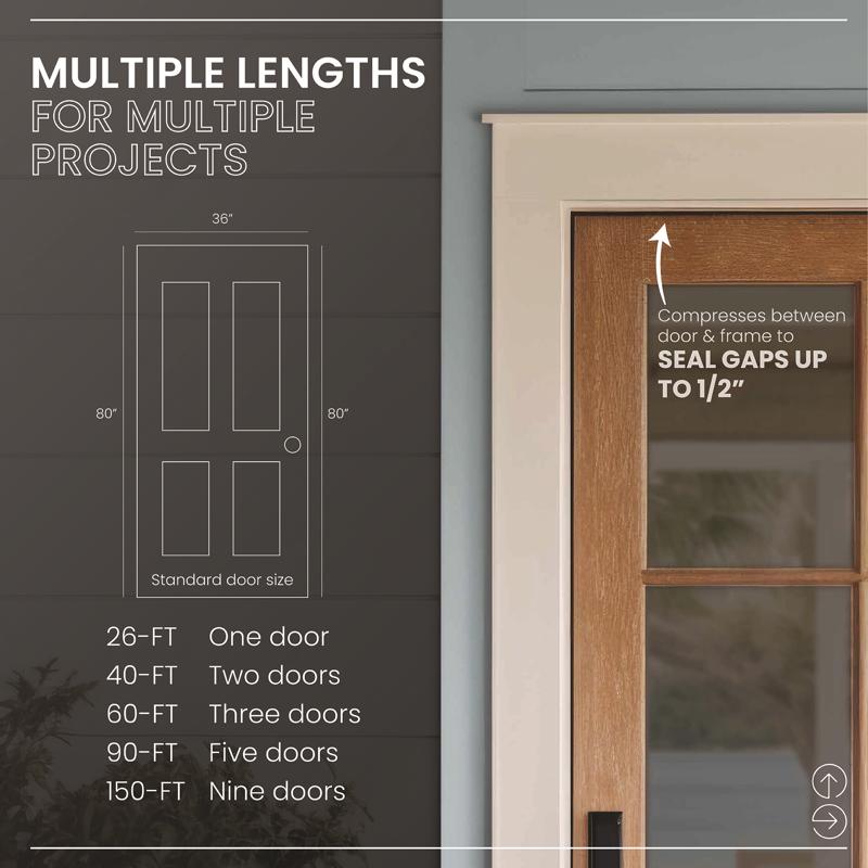 M-D Building Products White Foam/Vinyl Weatherstrip For Doors 81 in. L X 0.5 in.