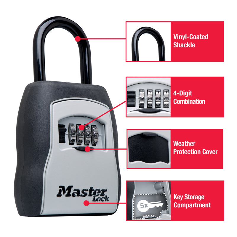 Master Lock 5-7/32 in. H X 3-1/4 in. W Metal 4-Digit Combination Lock Box - Case of 4