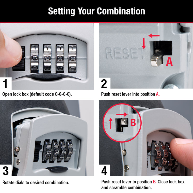 Master Lock 5-7/32 in. H X 3-1/4 in. W Metal 4-Digit Combination Lock Box - Case of 4