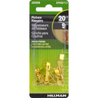 HILLMAN Brass-Plated Gold Conventional Picture Hanger 20 lb 8 pk - Case of 10