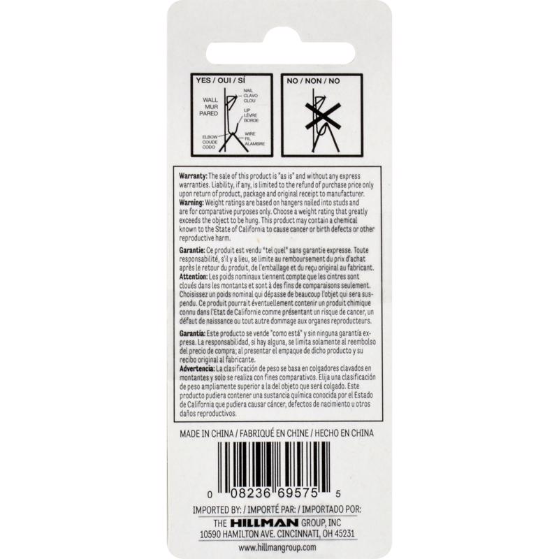 HILLMAN Brass-Plated Gold Conventional Picture Hanger 30 lb 6 pk - Case of 10