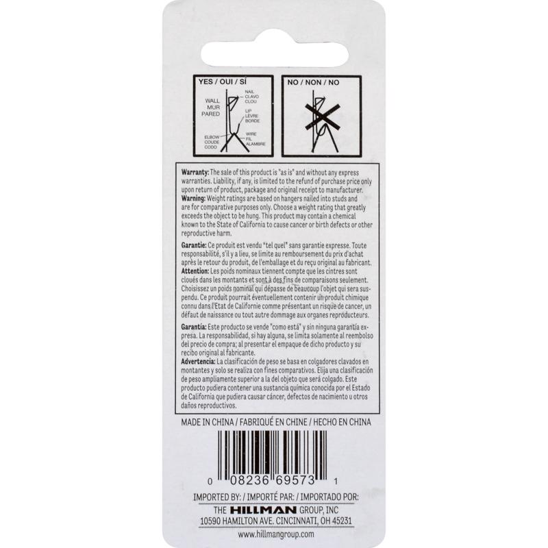 HILLMAN Brass-Plated Gold Conventional Picture Hanger 50 lb 3 pk - Case of 10