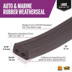 M-D Building Products Black EPDM Rubber Foam Weatherstrip For Auto and Marine 120 in. L X 0.31 in.