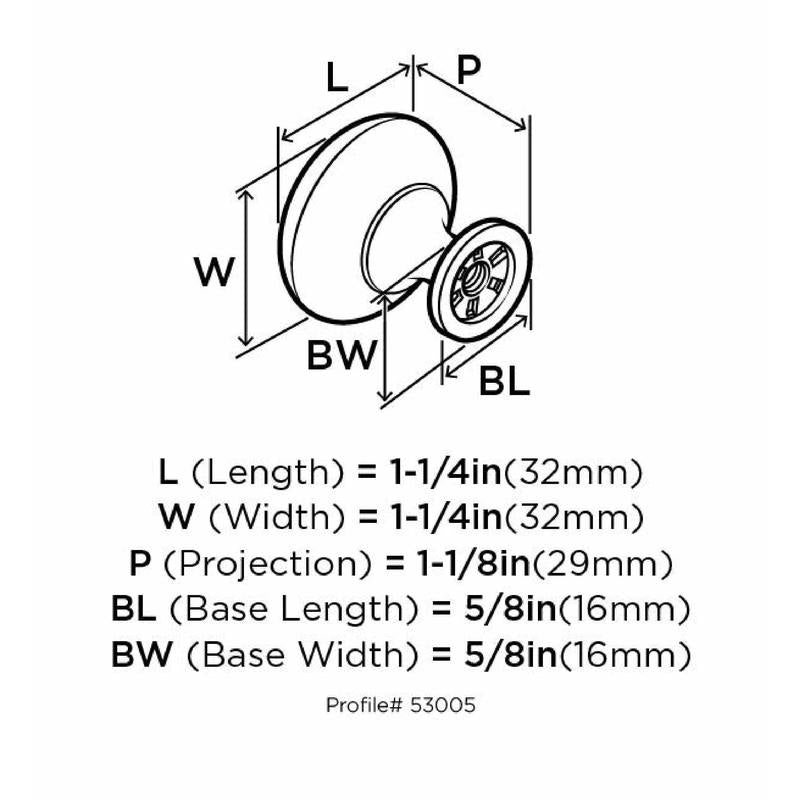 Amerock Allison Round Cabinet Knob 1-1/4 in. D 1-1/8 in. Satin Nickel 1 pk