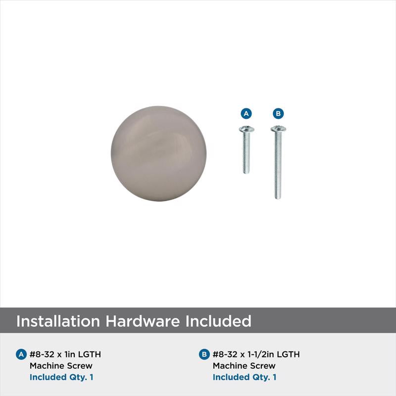 Amerock Allison Round Cabinet Knob 1-1/4 in. D 1-1/8 in. Satin Nickel 1 pk