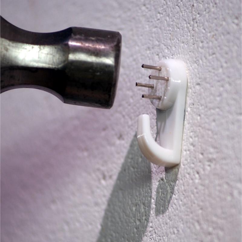 HILLMAN Plastic Coated White Hardwall Picture Hook 25 lb 3 pk - Case of 10