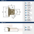 Amerock 1-3/4 in. W X 2-3/4 in. L Burnished Brass Steel Self-Closing Hinge 2 pk