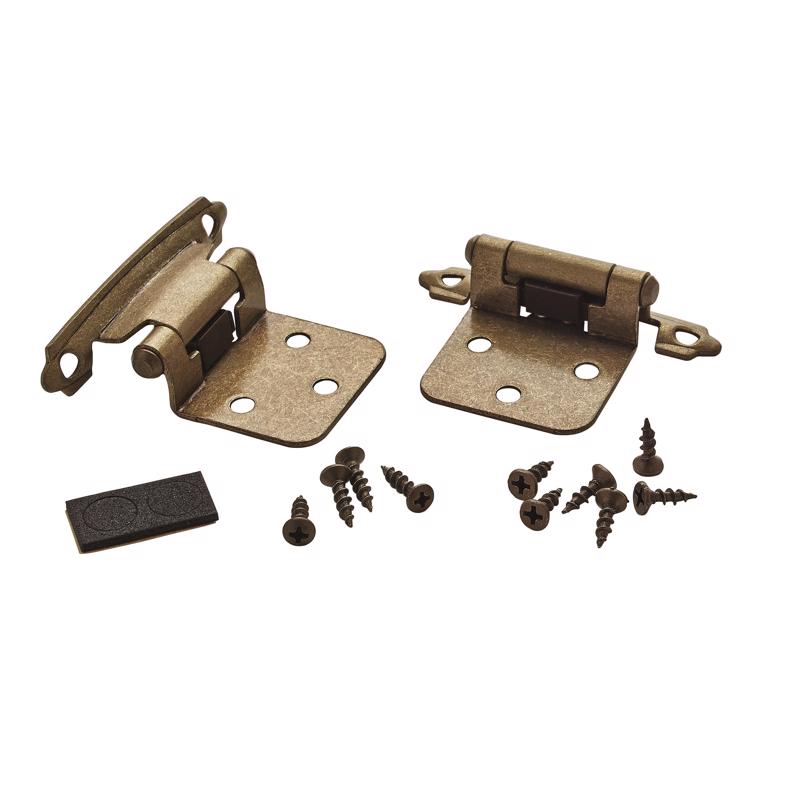 Amerock 1-3/4 in. W X 2-3/4 in. L Burnished Brass Steel Self-Closing Hinge 2 pk
