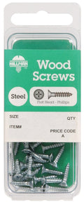 HILLMAN No. 6 X 3/4 in. L Phillips Zinc-Plated Coarse Wood Screws 30 pk - Case of 10