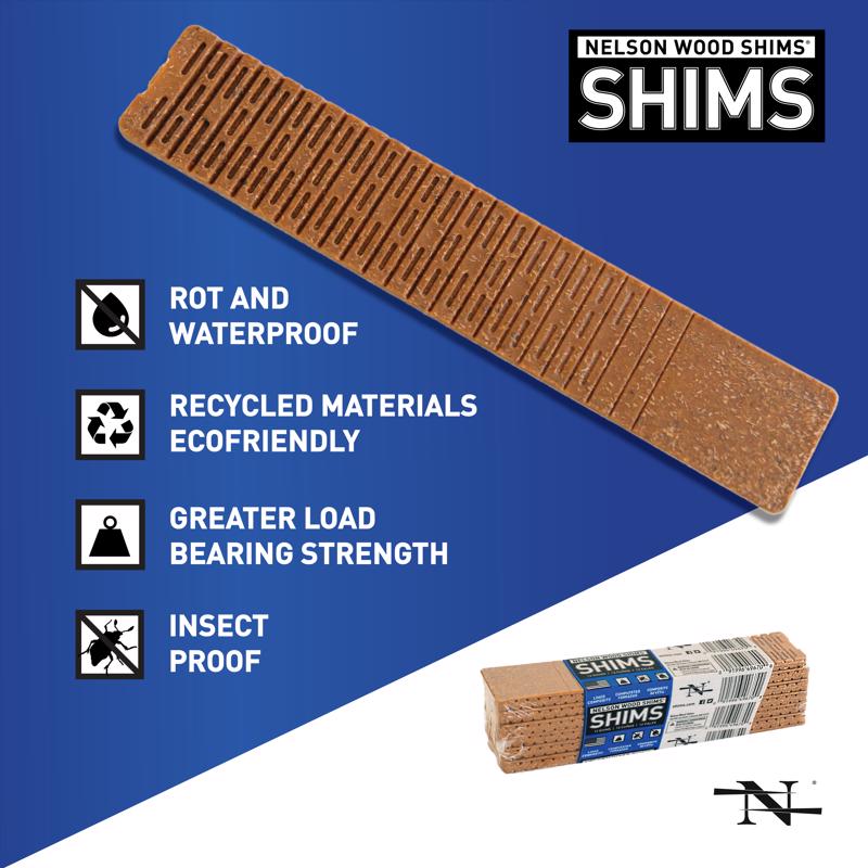 Nelson 1.5 in. W X 8 in. L Composite Shim 12 pk - Case of 32