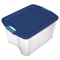 Sterilite 18 gal Blue/Clear Latch Storage Box 13-5/8 in. H X 23-5/8 in. W X 18-5/8 in. D Stackable - Case of 6