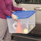 Sterilite 18 gal Blue/Clear Latch Storage Box 13-5/8 in. H X 23-5/8 in. W X 18-5/8 in. D Stackable - Case of 6