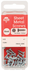 HILLMAN No. 12 Ga. X 3/4 in. L Phillips Pan Head Sheet Metal Screws 10 pk - Case of 10
