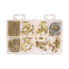 HILLMAN Brass-Plated Silver Assorted Picture Hanging Set 50 lb 206 pk - Case of 6