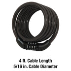 Master Lock 5/16 in. D X 48 in. L Vinyl Coated Steel Locking Cable