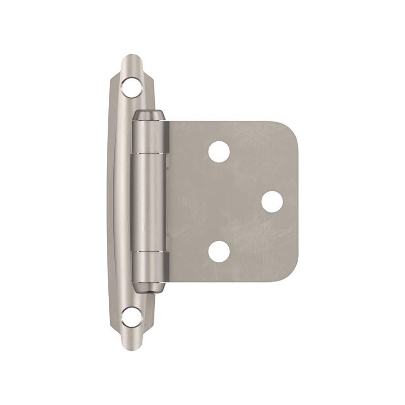 Amerock 1-3/4 in. W X 2-3/4 in. L Satin Nickel Silver Steel Self-Closing Hinge 2 pk