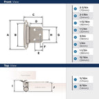 Amerock 1-3/4 in. W X 2-3/4 in. L Satin Nickel Silver Steel Self-Closing Hinge 2 pk