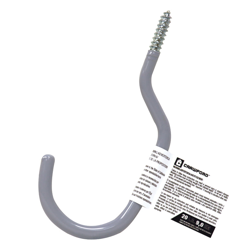 Crawford Medium Vinyl Coated Gray Steel 5.91 in. L Hook 20 lb 1 pk - Case of 25