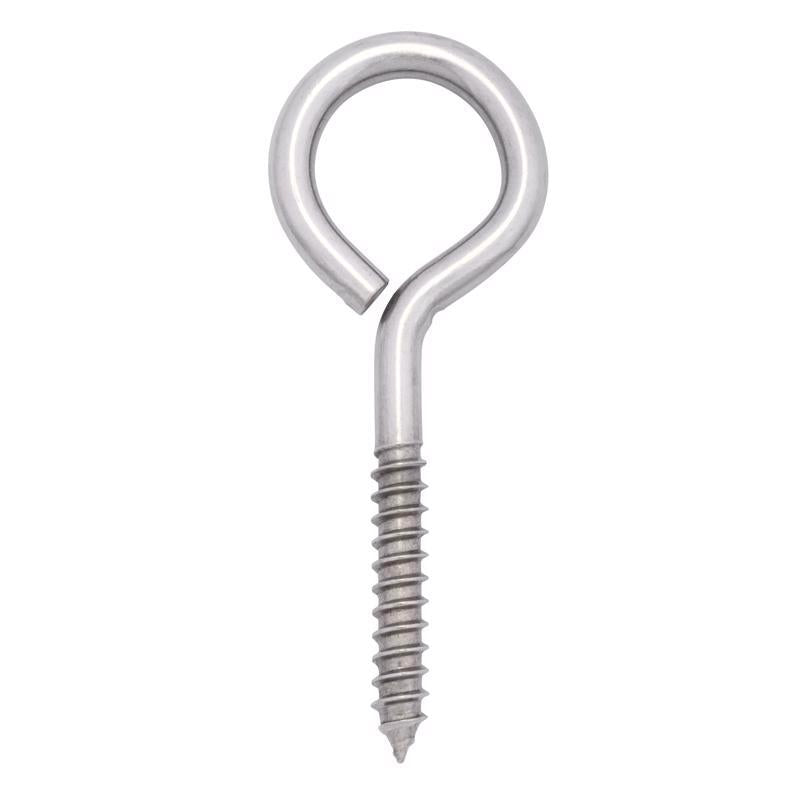 Hampton 3/8 in. X 4-1/2 in. L Stainless Stainless Steel Lag Thread Eyebolt - Case of 5