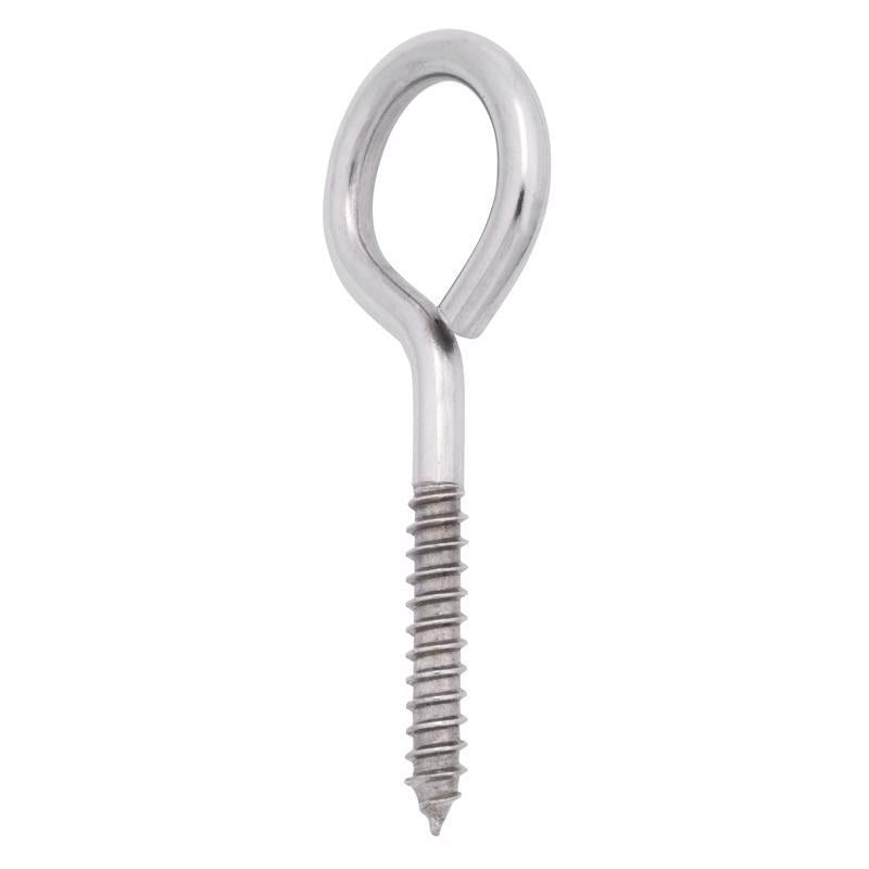 Hampton 3/8 in. X 4-1/2 in. L Stainless Stainless Steel Lag Thread Eyebolt - Case of 5