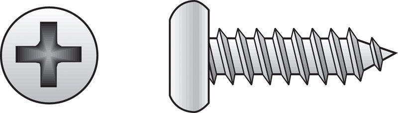 HILLMAN No. 10 Ga. X 1 in. L Phillips Pan Head Sheet Metal Screws 100 pk