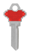 HILLMAN ColorPlus Traditional Key House/Office Key Blank Single Red/Silver - Case of 5