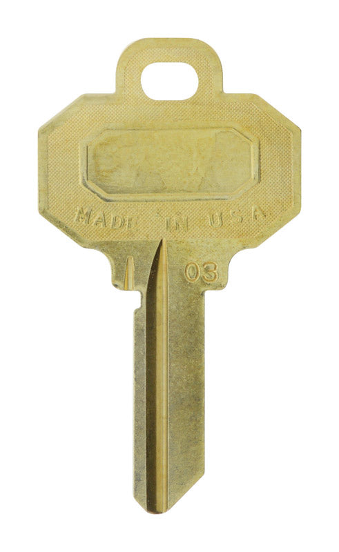 HILLMAN Traditional Key House/Office Key Blank Single For Baldwin Locks Gold - Case of 10