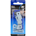 HILLMAN Zinc Mirror Holder Kit 20 lb 4 pk - Case of 10