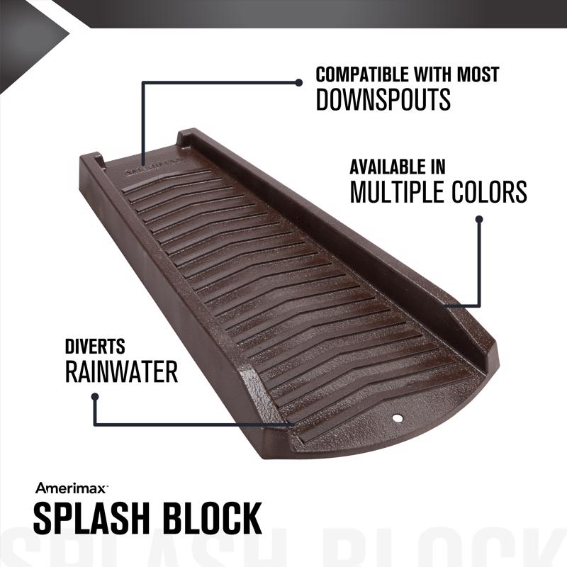 Amerimax 2.5 in. H X 11.5 in. W X 24 in. L Brown Vinyl K Splash Block