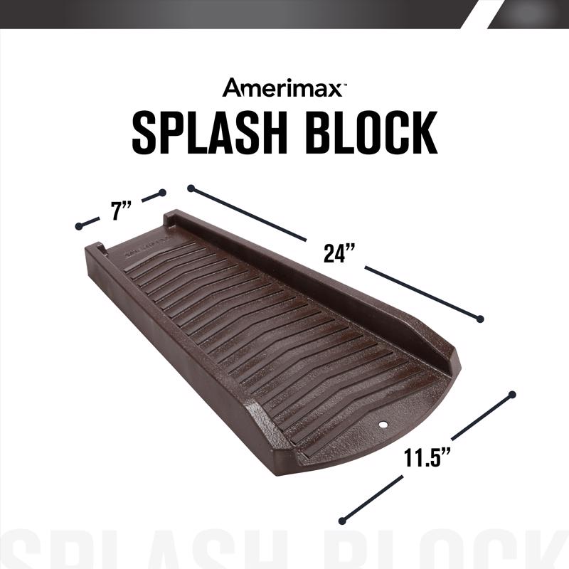 Amerimax 2.5 in. H X 11.5 in. W X 24 in. L Brown Vinyl K Splash Block